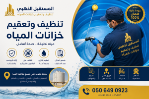شركة المستقبل الذهبي 27 خبرة في غسيل وتعقيم خزانات المياه، وجودة تمنحك مياهًا أكثر نقاءً وبيئة أكثر أمانًا.